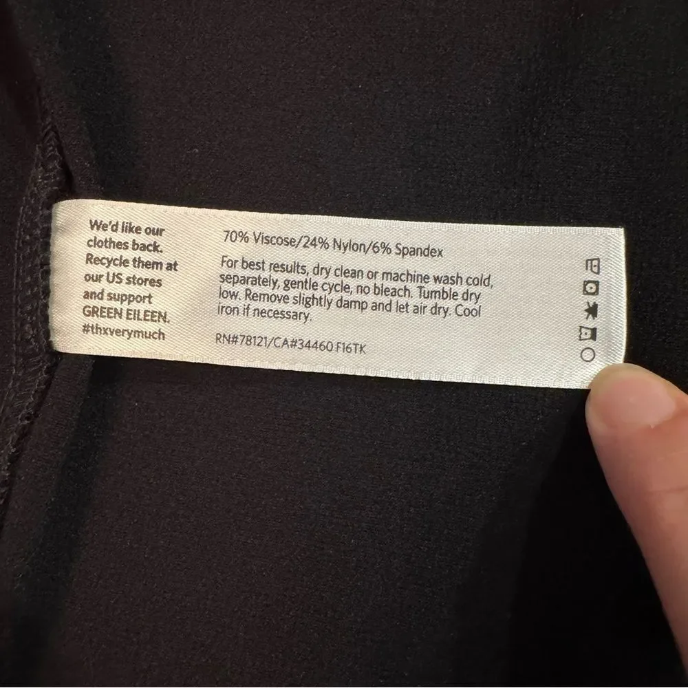 Eileen Fisher One Button Viscose Blend Washable Blazer Black S / P